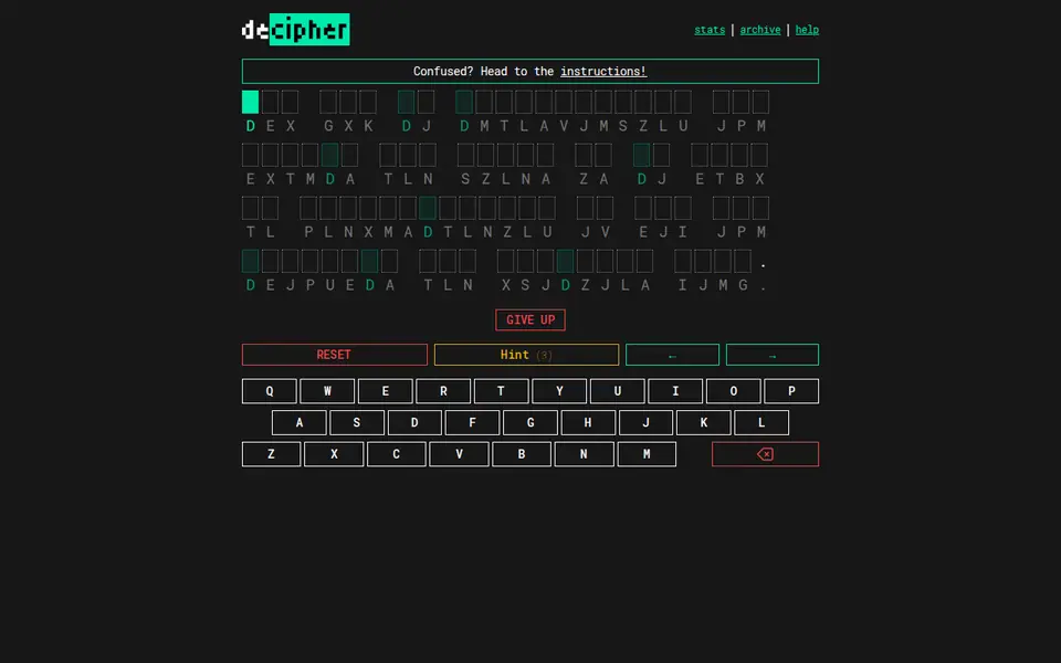 Screenshot of Decipher