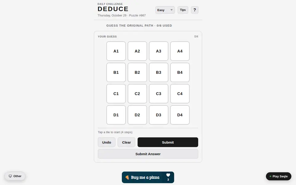 Screenshot of Deduce