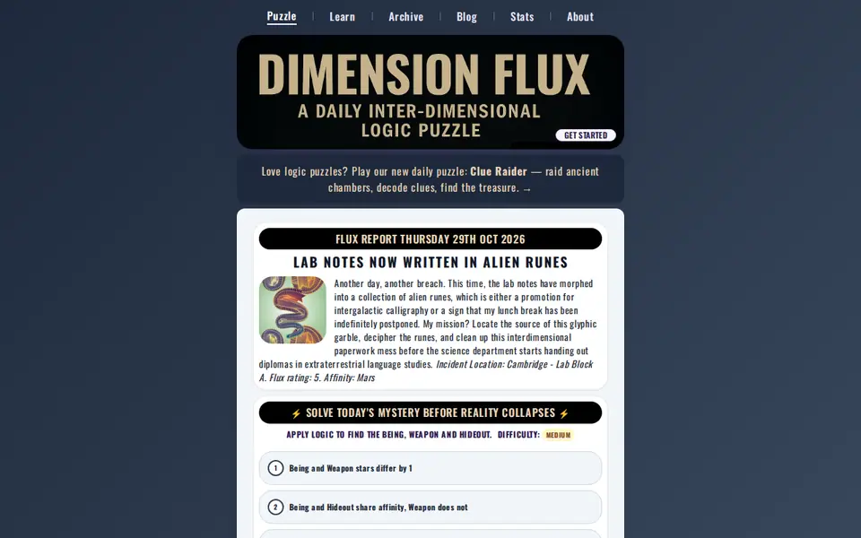 Screenshot of Dimension Flux