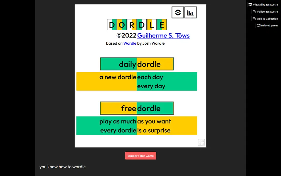 Screenshot of Dordle