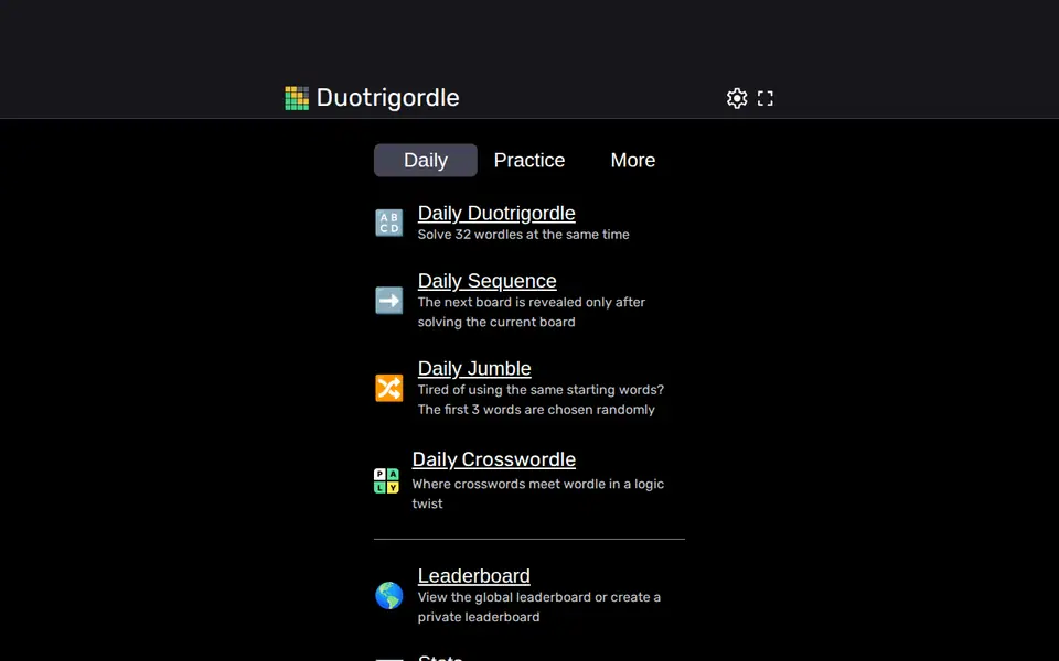 Screenshot of Duotrigordle