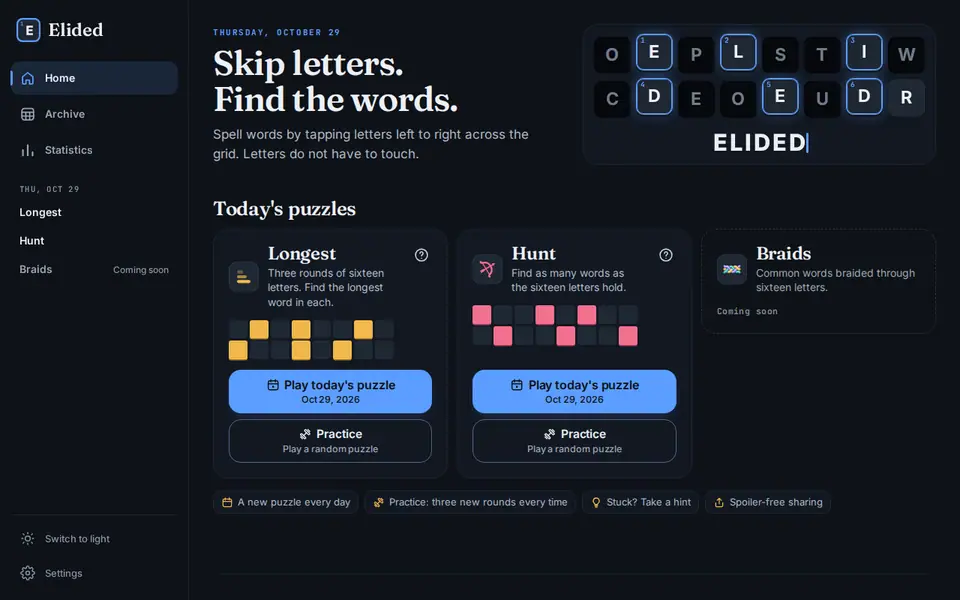 Screenshot of Elided