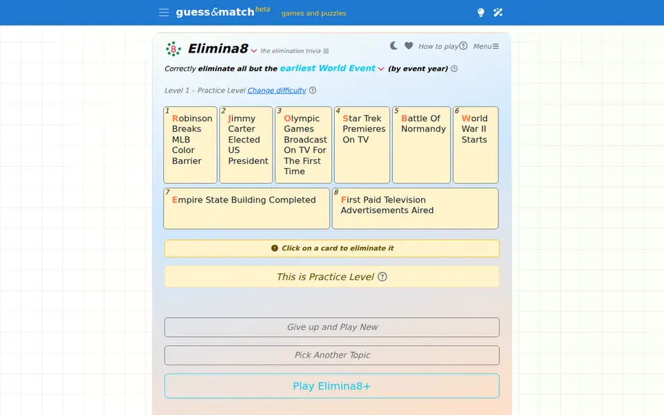 Screenshot of Elimina8