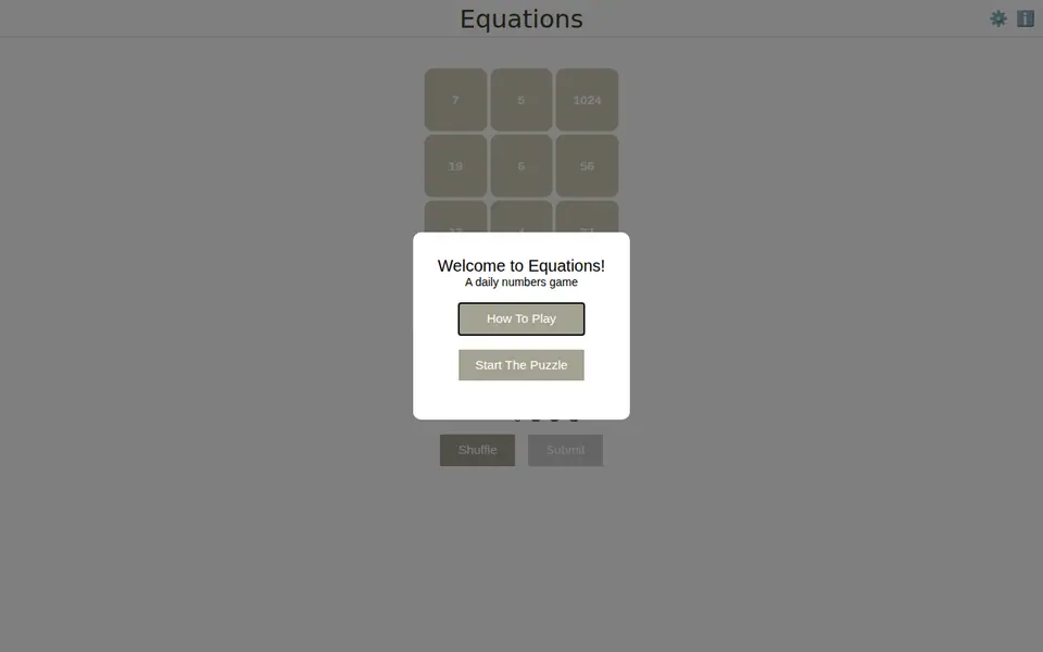 Screenshot of Equations