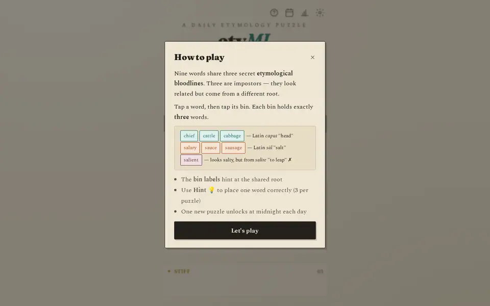Screenshot of etyML