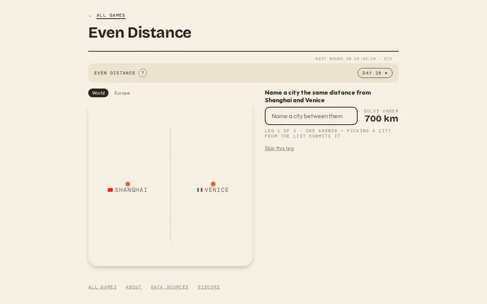 Screenshot of Even Distance