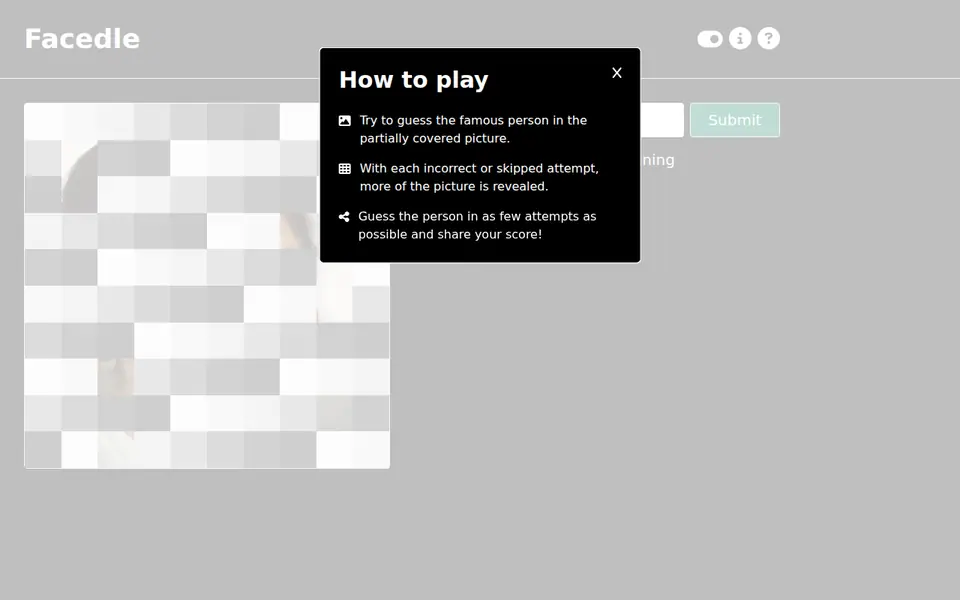 Screenshot of Facedle