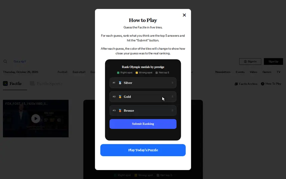 Screenshot of Factle