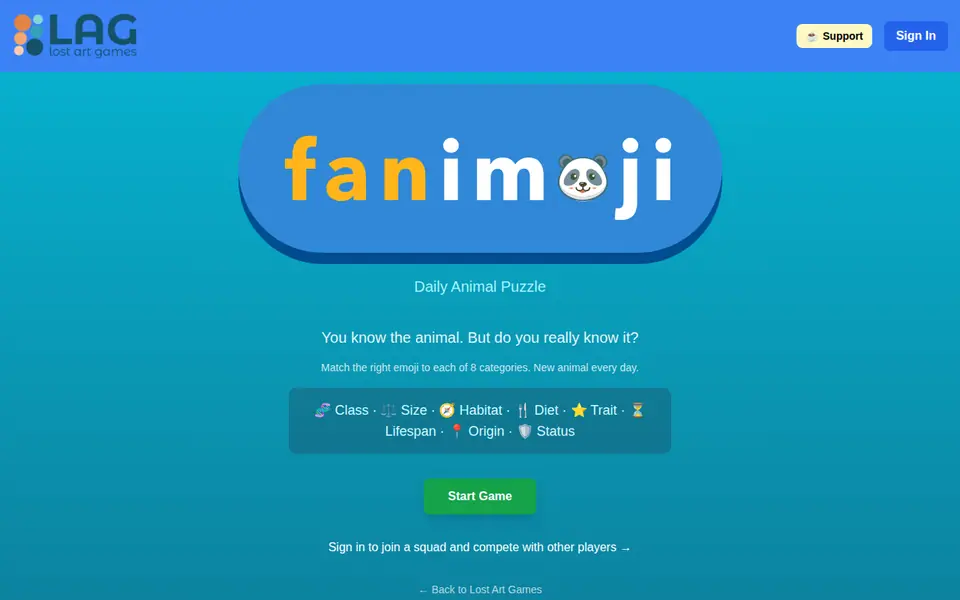 Screenshot of fanimoji