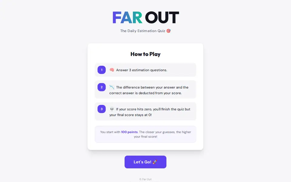 Screenshot of Far Out