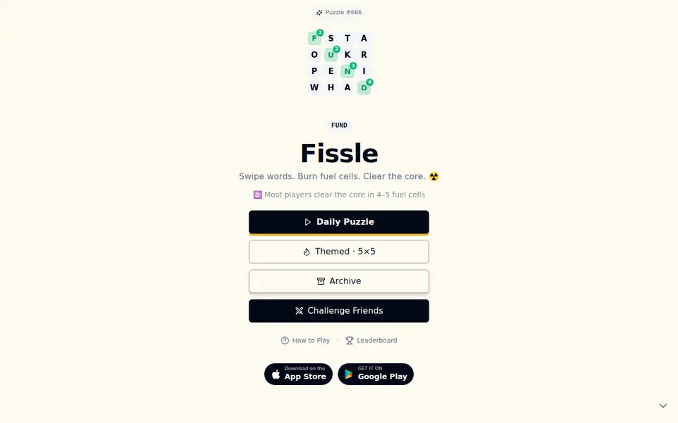 Screenshot of Fissle