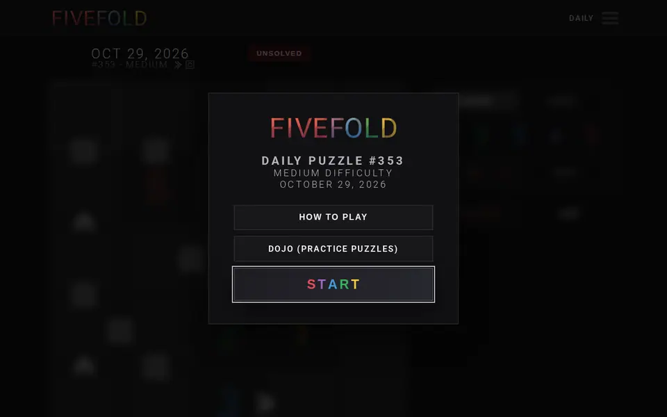 Screenshot of Five Fold