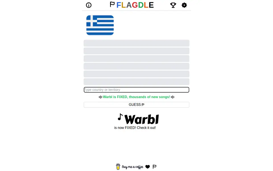 Screenshot of Flagdle