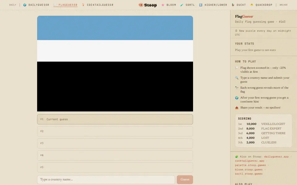 Screenshot of FlagGuessr
