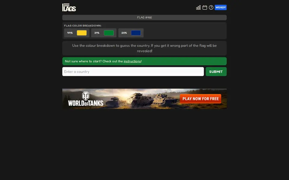Screenshot of Flags Game