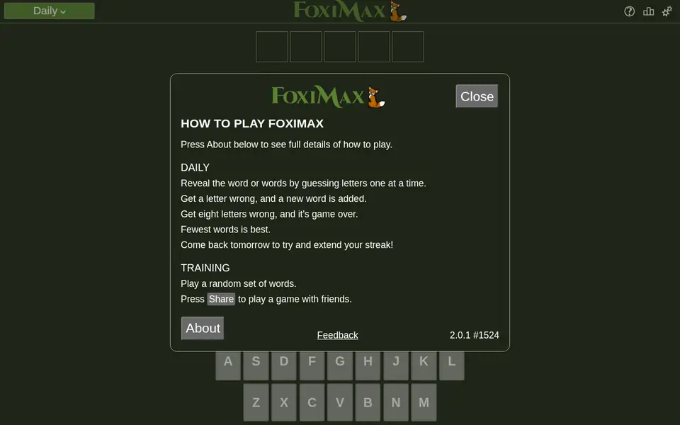 Screenshot of FoxiMax