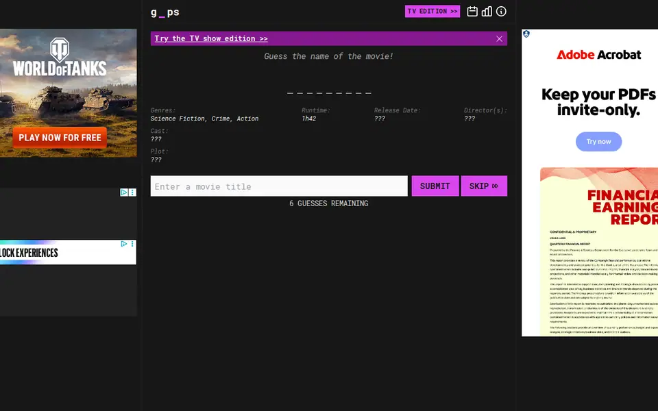 Screenshot of Gaps