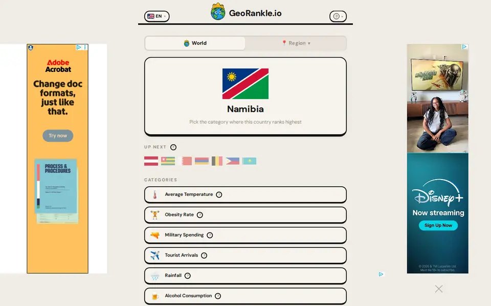 Screenshot of GeoRankle