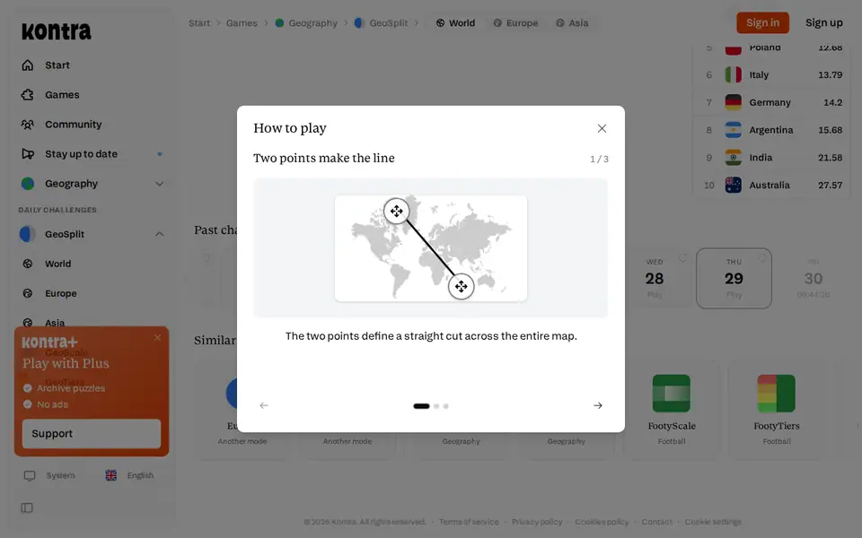 Screenshot of GeoSplit