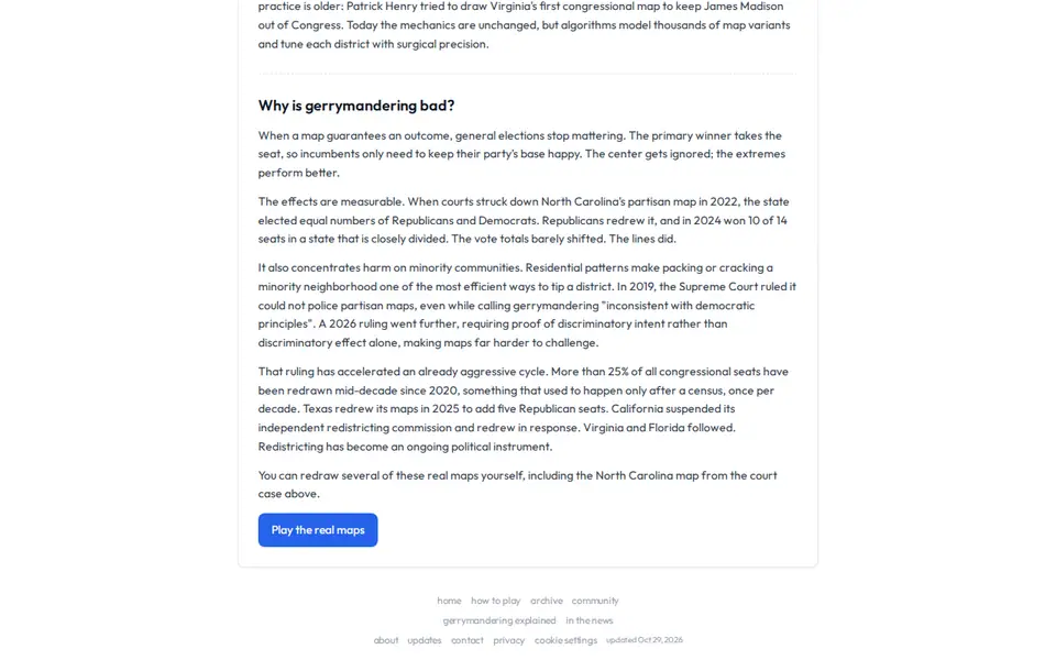 Screenshot of Gerrymandle