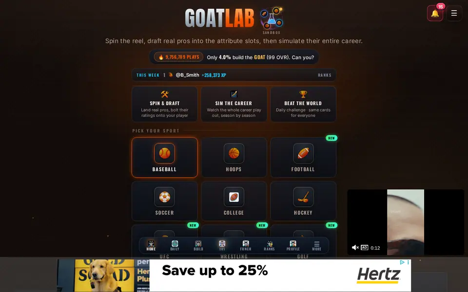 Screenshot of GoatLab