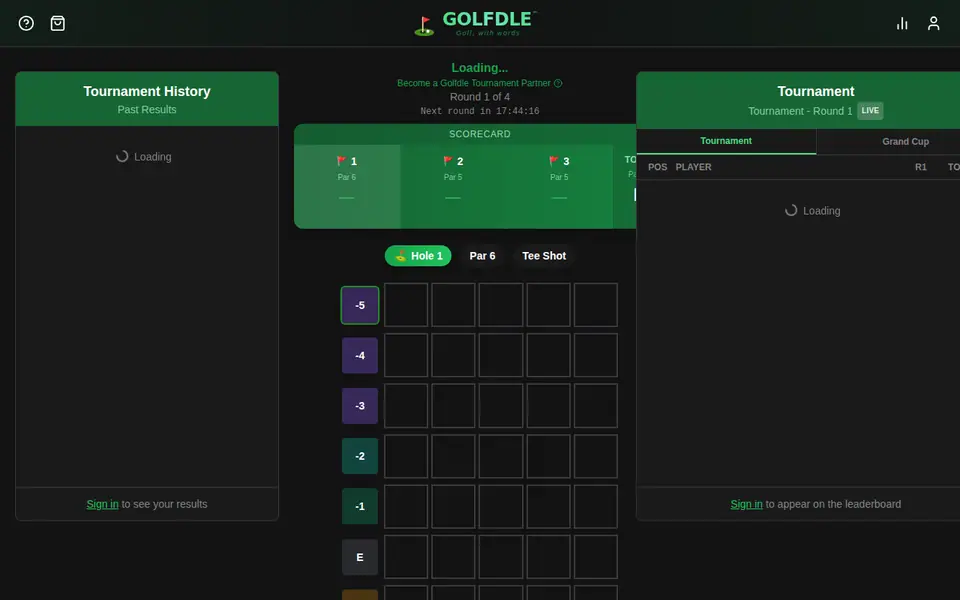 Screenshot of Golfdle