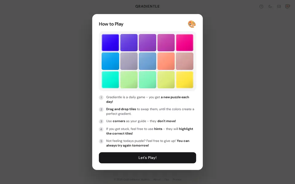 Screenshot of Gradientle