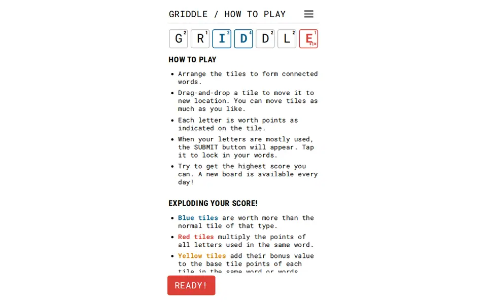 Screenshot of Griddle
