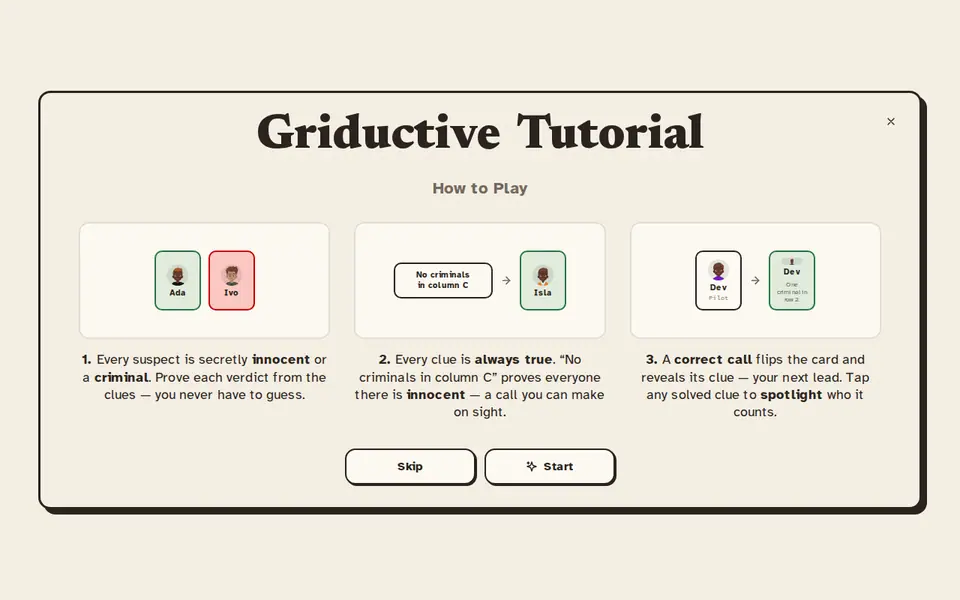 Screenshot of Griductive