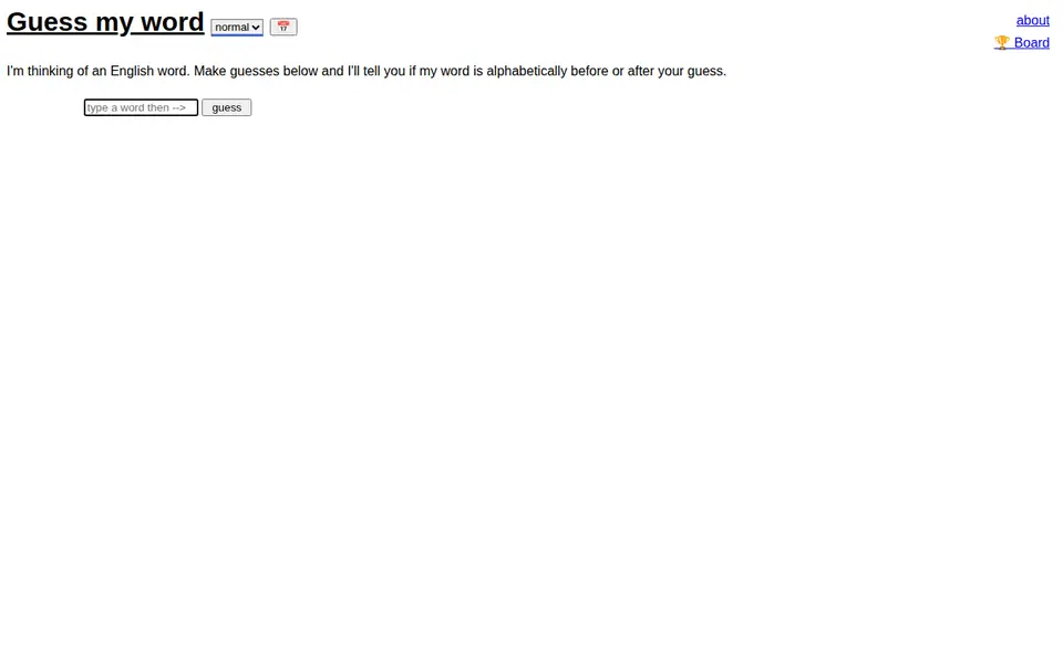 Screenshot of Guess My Word