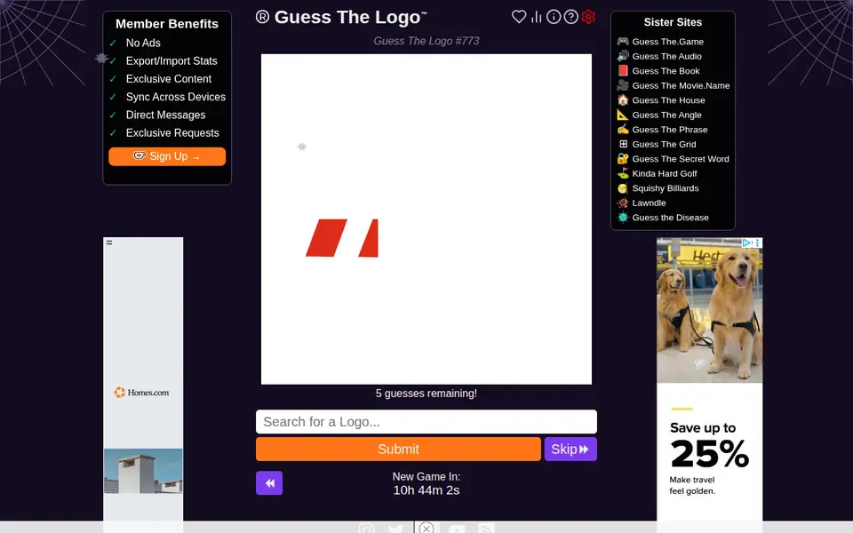 Screenshot of Guess The Logo