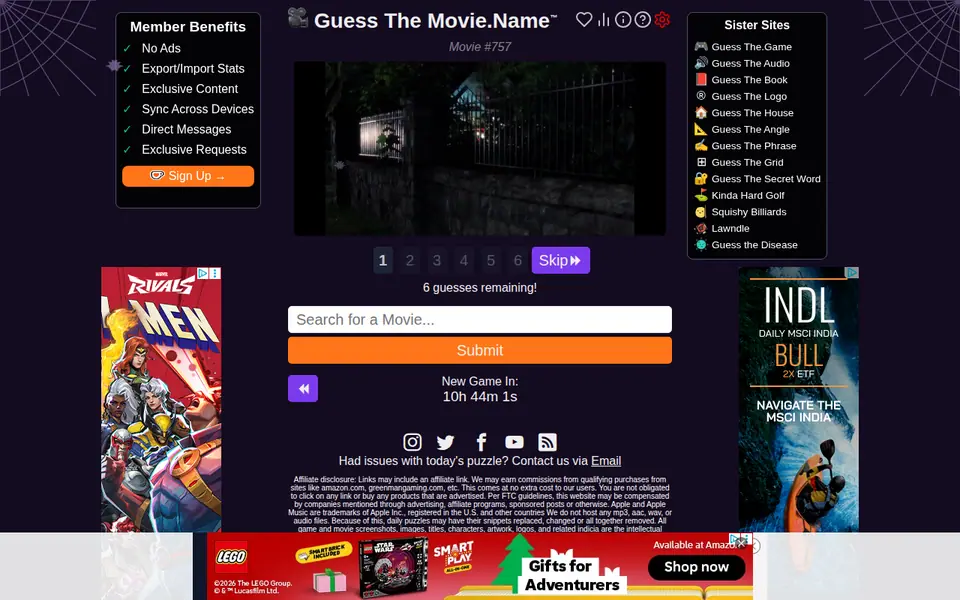 Screenshot of Guess The Movie