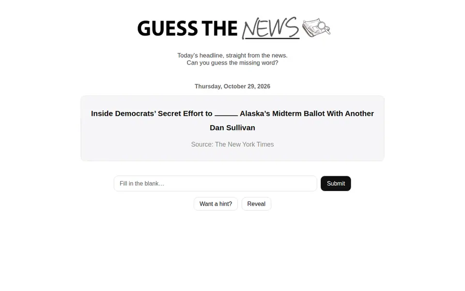 Screenshot of Guess the News