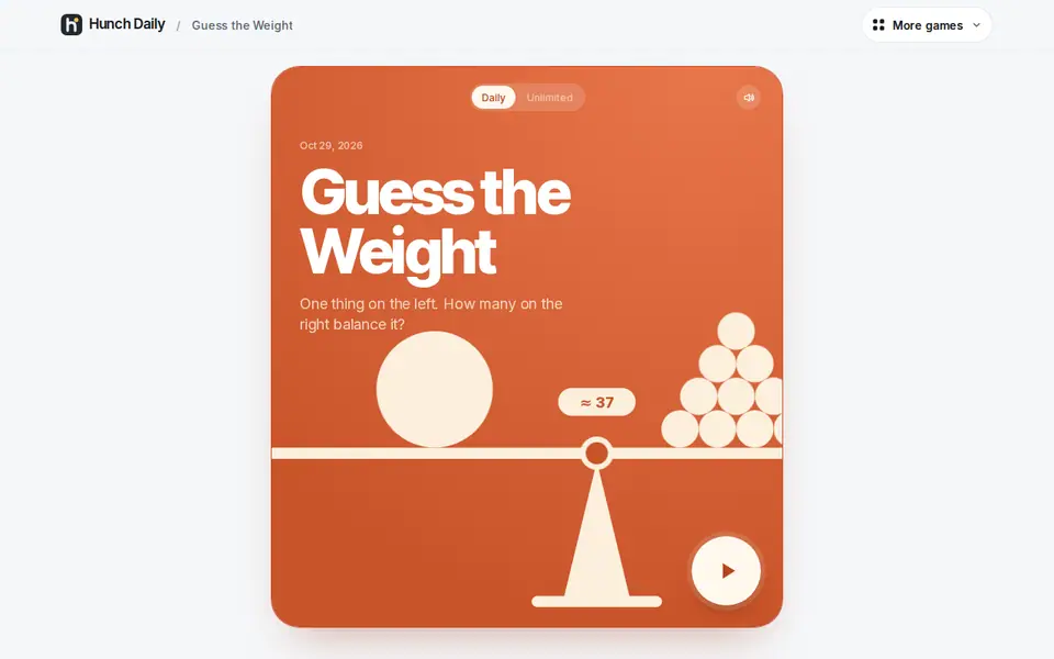 Screenshot of Guess the Weight