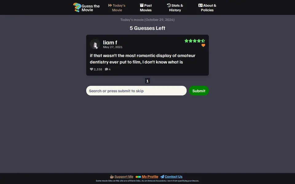 Screenshot of GuessTheMovie.me
