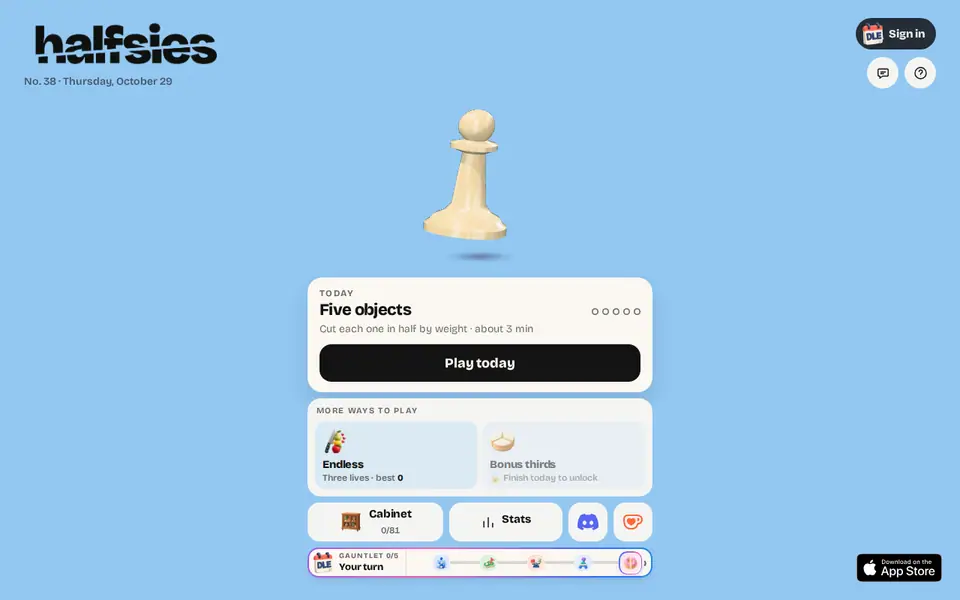 Screenshot of Halfsies
