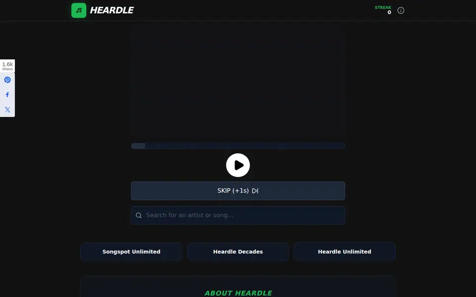 Screenshot of Heardle Daily