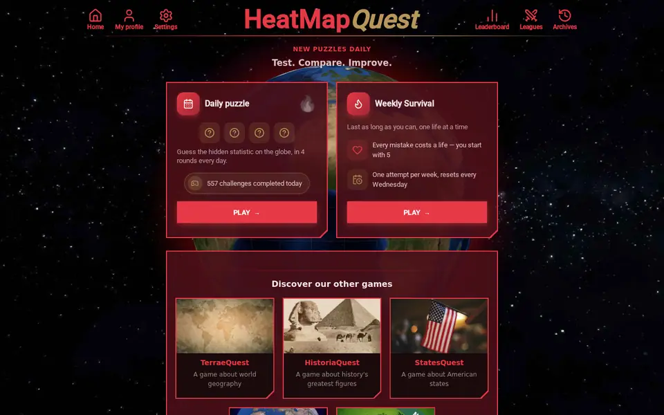 Screenshot of HeatMapQuest