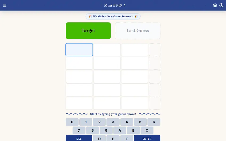 Screenshot of Hexcodle Mini