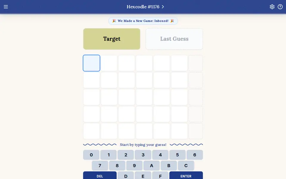 Screenshot of Hexcodle