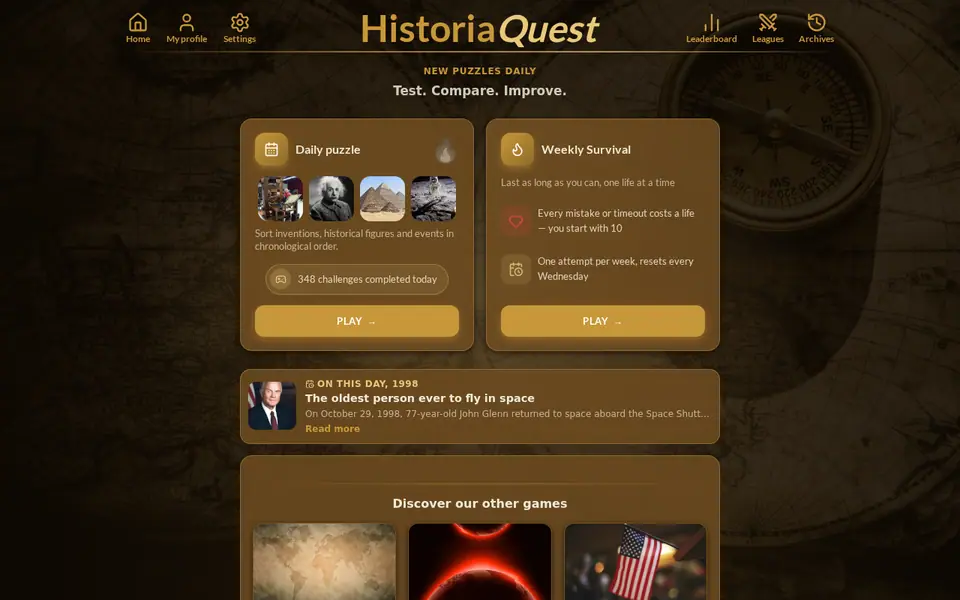 Screenshot of HistoriaQuest