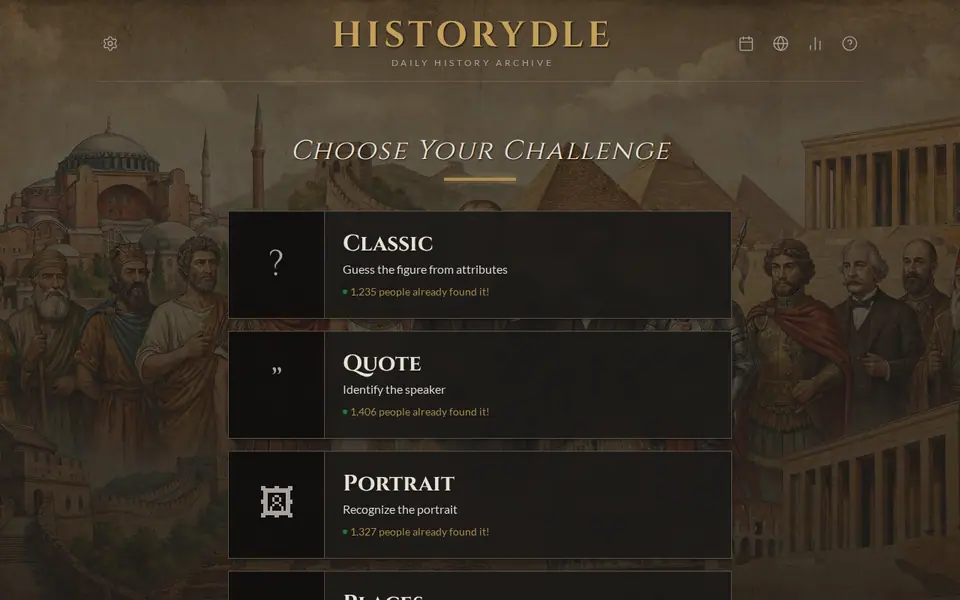 Screenshot of Historydle