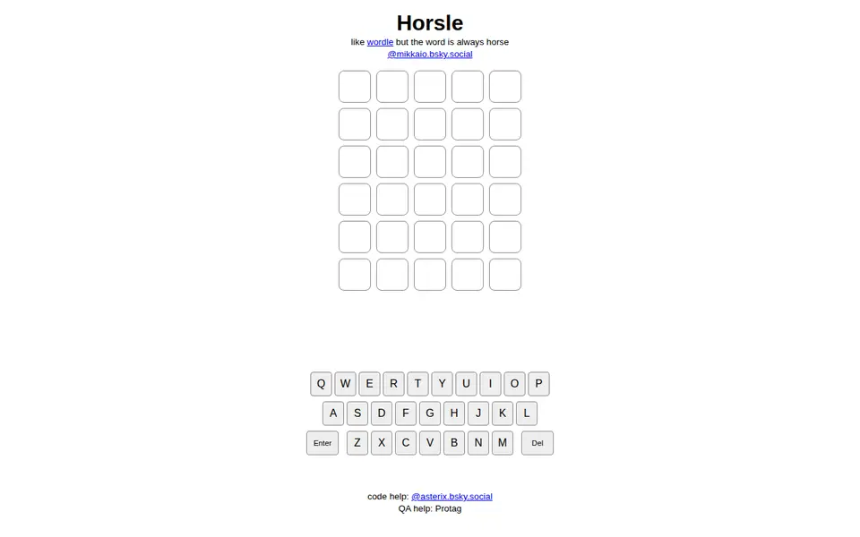 Screenshot of Horsle