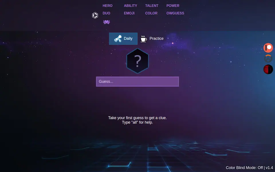 Screenshot of HOTSdle