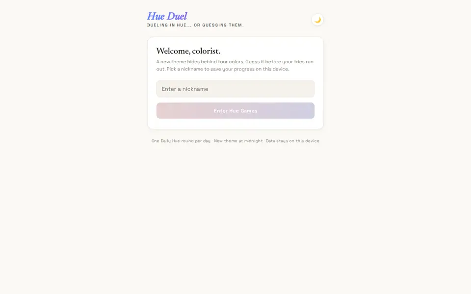 Screenshot of Hue Duel