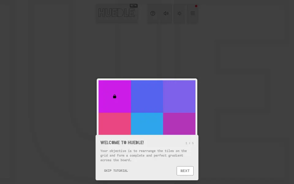 Screenshot of Huedle