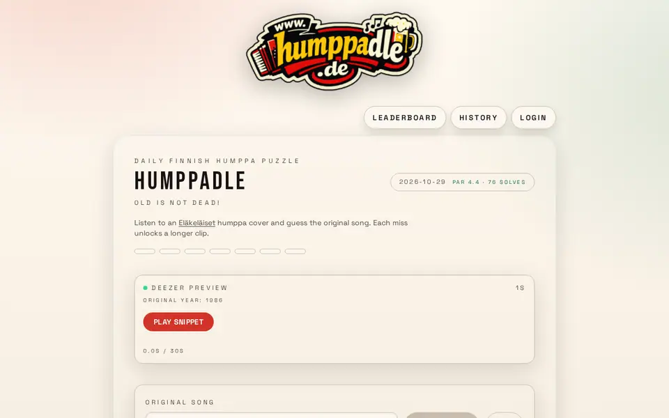Screenshot of Humppadle
