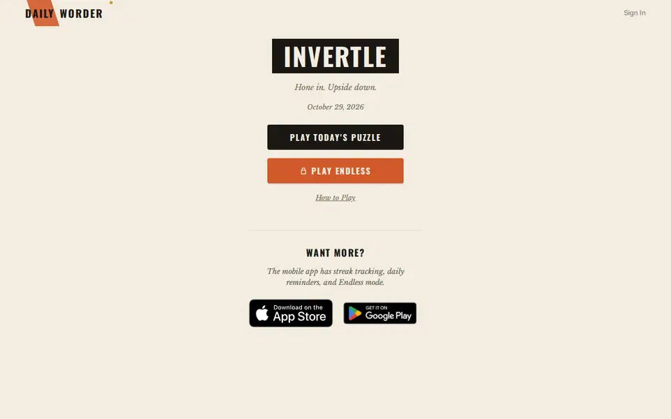 Screenshot of Invertle