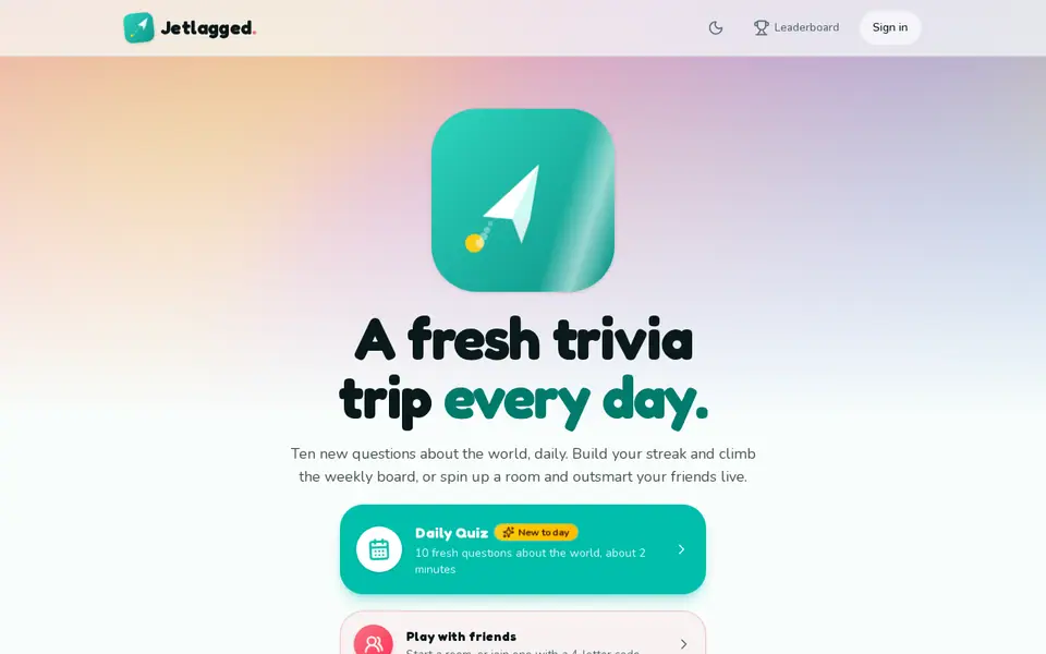 Screenshot of Jetlagged