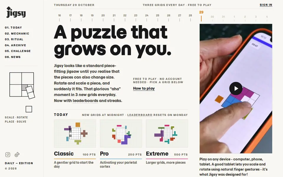 Screenshot of Jigsy